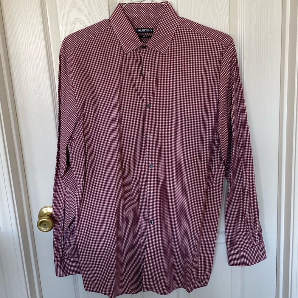 “Unlisted (A Kenneth Cole Production) button down shirt; slim fit; size 16 34-35